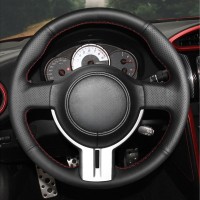 MQBGGEPZ DIY Hand-Stitched Leather Steering Wheel Cover - Custom Fit, Comfortable Grip, and Luxurious Finish