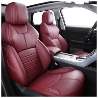 MQBGGEPZ Red Leather Fitted Car Seat Covers - Elegant Design, Durable Protection, and Universal Fit for Cars, SUVs, and Trucks