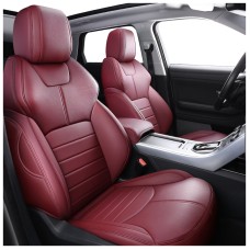 MQBGGEPZ Red Leather Fitted Car Seat Covers - Elegant Design, Durable Protection, and Universal Fit for Cars, SUVs, and Trucks