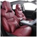 MQBGGEPZ Red Leather Fitted Car Seat Covers - Elegant Design, Durable Protection, and Universal Fit for Cars, SUVs, and Trucks