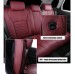 MQBGGEPZ Red Leather Fitted Car Seat Covers - Elegant Design, Durable Protection, and Universal Fit for Cars, SUVs, and Trucks